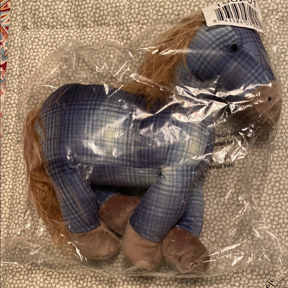 Bunnies by the Bay Plaid Horse Plush Toy